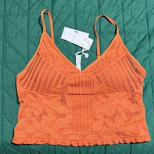 Orange Lace Camisole Top
